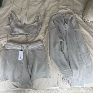 WeWoreWhat 3-piece grey knit set